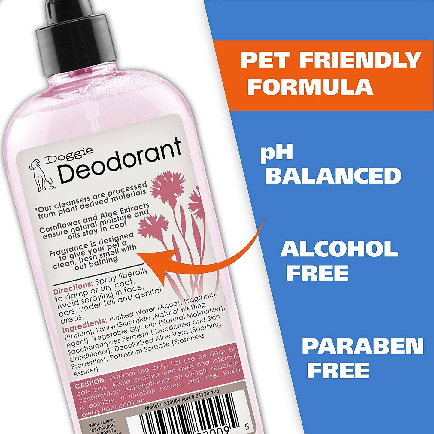 Wahl Doggie Deodorant, Deodorize and Refreshen Skin & Coat for All Dogs, 8 fl.oz / 236.59 ml