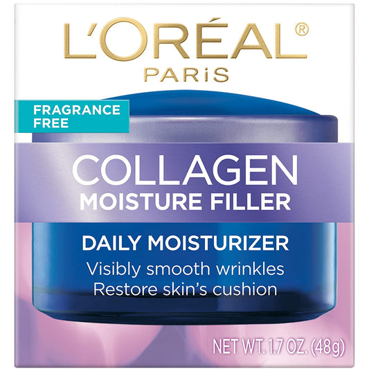 L'Oreal Paris Collagen Moisture Filler Anti-Aging Daily Moisturizer Fragrance-Free, 1.7 oz. / 48g