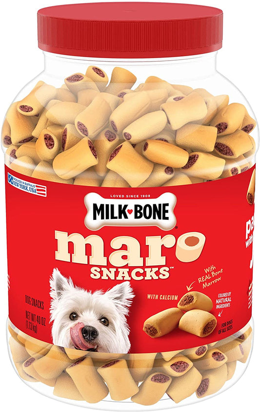 Milk-Bone MaroSnacks Dog Treats with Real Bone Marrow and Calcium, 40 oz. / 1.13 kg