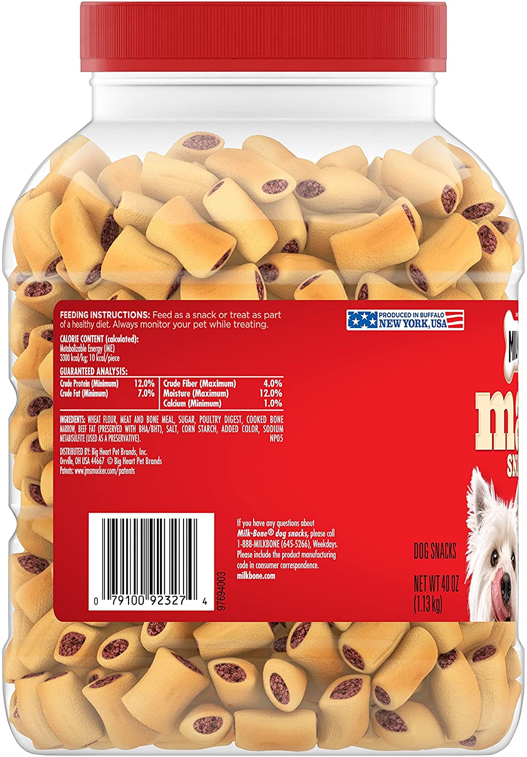 Milk-Bone MaroSnacks Dog Treats with Real Bone Marrow and Calcium, 40 oz. / 1.13 kg