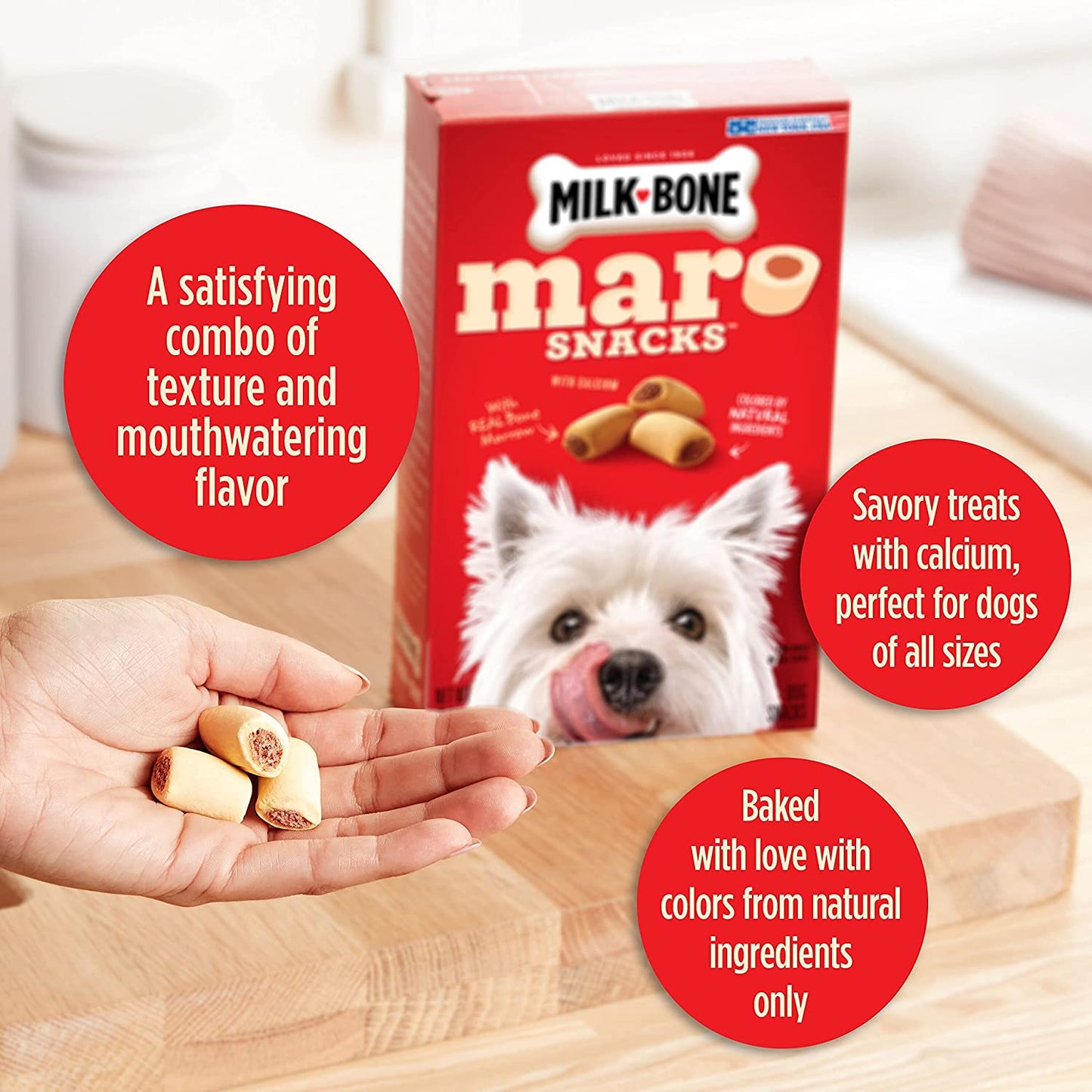 Milk-Bone MaroSnacks Dog Treats with Real Bone Marrow and Calcium, 40 oz. / 1.13 kg