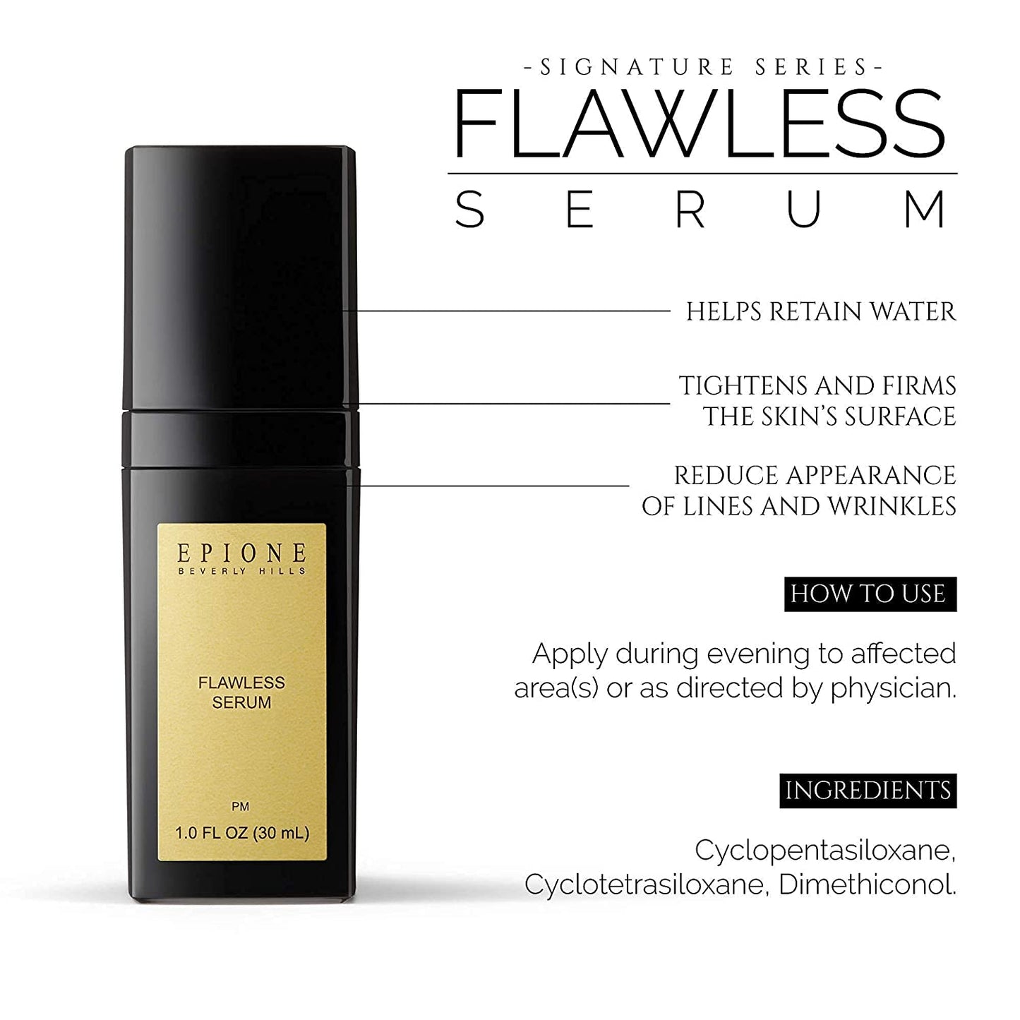 Epione Flawless Serum by Dr. Simon Ourian, Anti Aging Serum to Reduce the Appearance of Wrinkles, Tightening and Firming Wrinkle Cream for a Radiant Complexion, Beverly Hills Skin Care