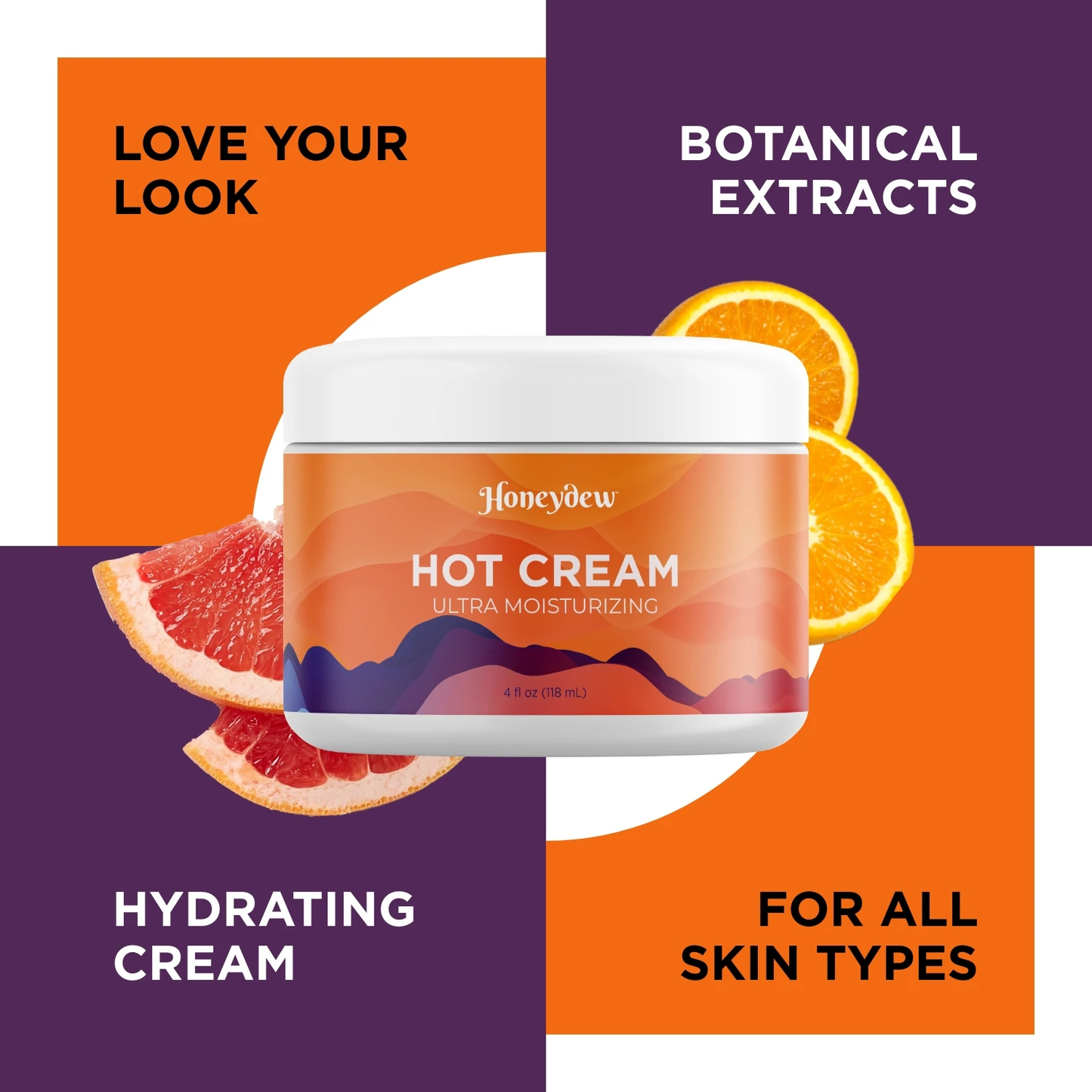 Honey Dew Hot Cream Cellulite Treatment Belly Fat Burner for Women and Men 4 oz