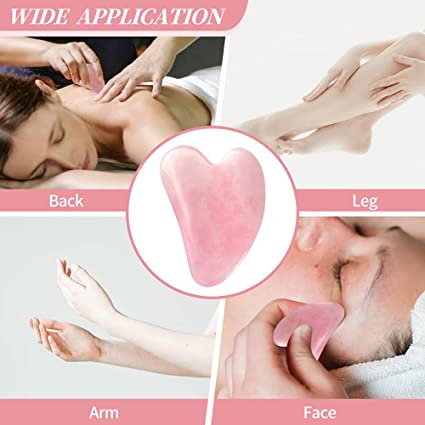 ACEOLOGY Rose Quartz Gua Sha Facial Massager Lifts Contours and Soothes