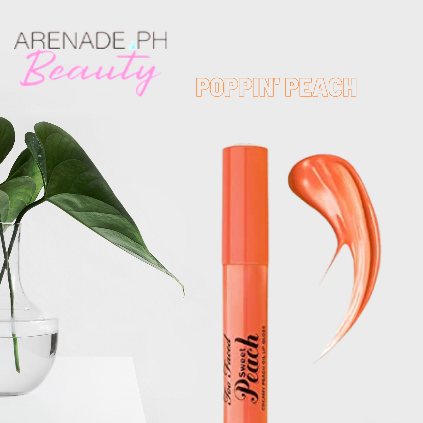 Too Faced Sweet Peach Creamy Peach Oil Lip Gloss Poppin' Peach 4ml