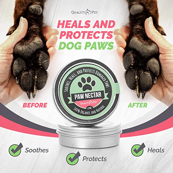 Quality Pet Paw Nectar Dog Paw Balm Heals Repairs & Restores Damaged Paws Natural Cream Butter 2 oz