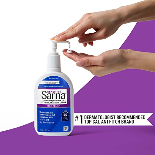 Sarna Sensitive External Itch Relief Moisturizing Lotion Fragrance Free 222 ml