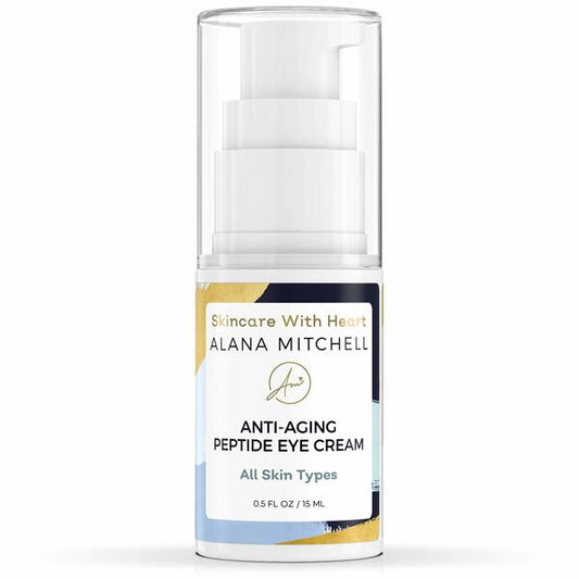Anti Aging Eye Cream For Dark Circles & Under Eye Bags By Alana Mitchell Skin Care The Best Natural Firming Peptide Eye Cream For Wrinkles & Puffiness .5oz