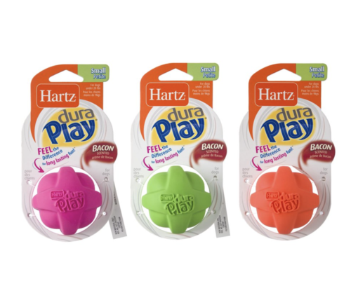 Hartz Dura Play Bacon Scented Large Balls, 3 Counts (COLORS MAY VARY)