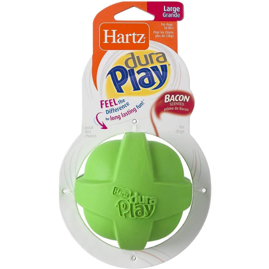 Hartz Dura Play Bacon Scented Large Balls, 3 Counts (COLORS MAY VARY)