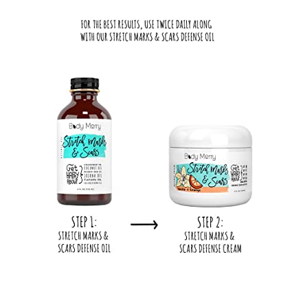 Body Merry Vanilla + Orange Stretch Marks & Scars with Shea & Cocoa Butter Cream, 4floz 118ml