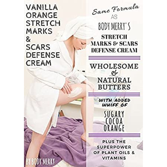 Body Merry Vanilla + Orange Stretch Marks & Scars with Shea & Cocoa Butter Cream, 4floz 118ml
