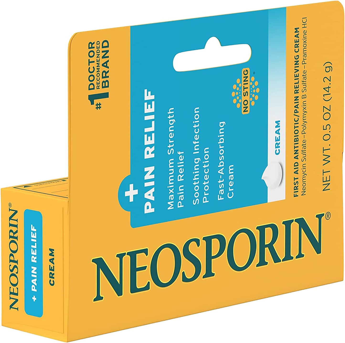 Neosporin Pain Relief, Soothing Infection Protection & Fast Absorbing Cream No Sting 0.5oz (14.2g)