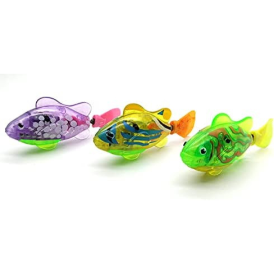 Interactive Robot Swimming Fish Toys for Cat,Best Water Cat Toy for Indoor Water,Led Light,Battery Include Random Color 1pc (PACKAGING MAY VARY)