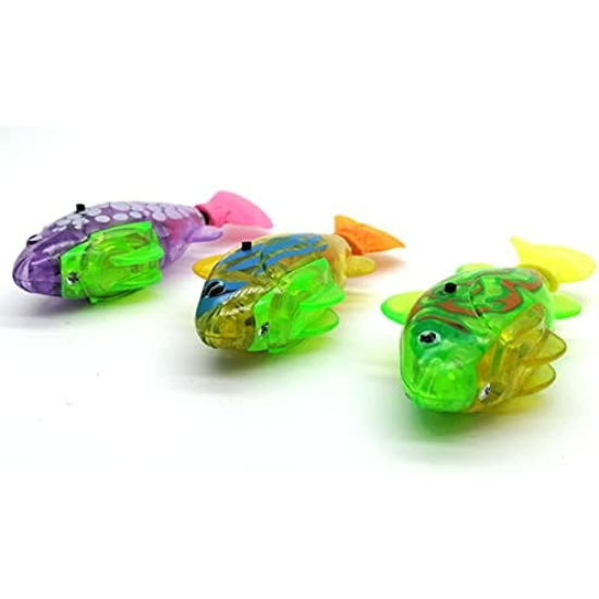 Interactive Robot Swimming Fish Toys for Cat,Best Water Cat Toy for Indoor Water,Led Light,Battery Include Random Color 1pc (PACKAGING MAY VARY)