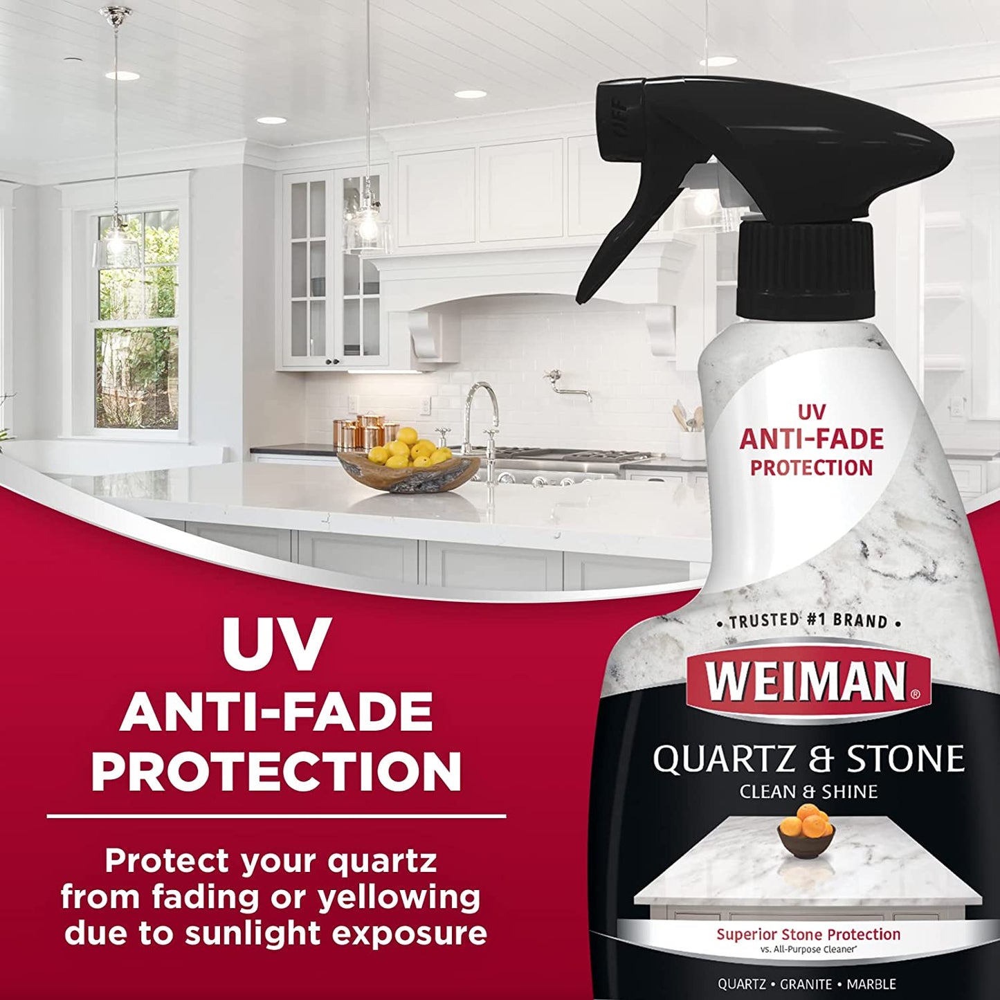 Weiman Quartz & Stone Clean & Shine Superior Stone With UV Anti-Fade Protection 24 Fl Oz (710 ml)