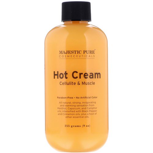 Majestic Pure Hot Cream Cellulite & Muscle Treatment 9 oz PACKAGING MAY VARY