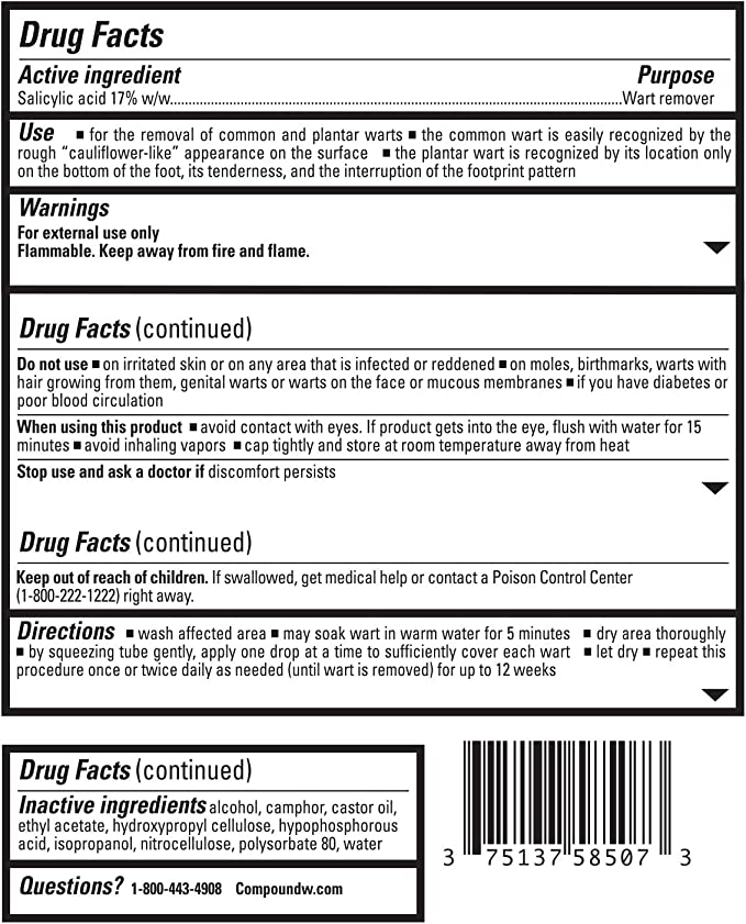 Compound W Fast Acting Wart Removal Gel, 7g (NO BOX)