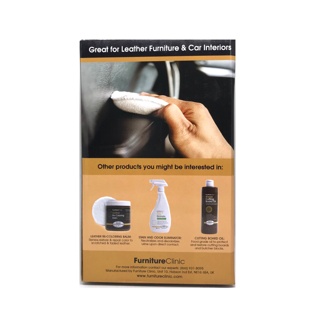 Furniture Clinic Leather Care Kit To Clean Condition & Protect All Items Of Leather Pack Of 2 1 Box