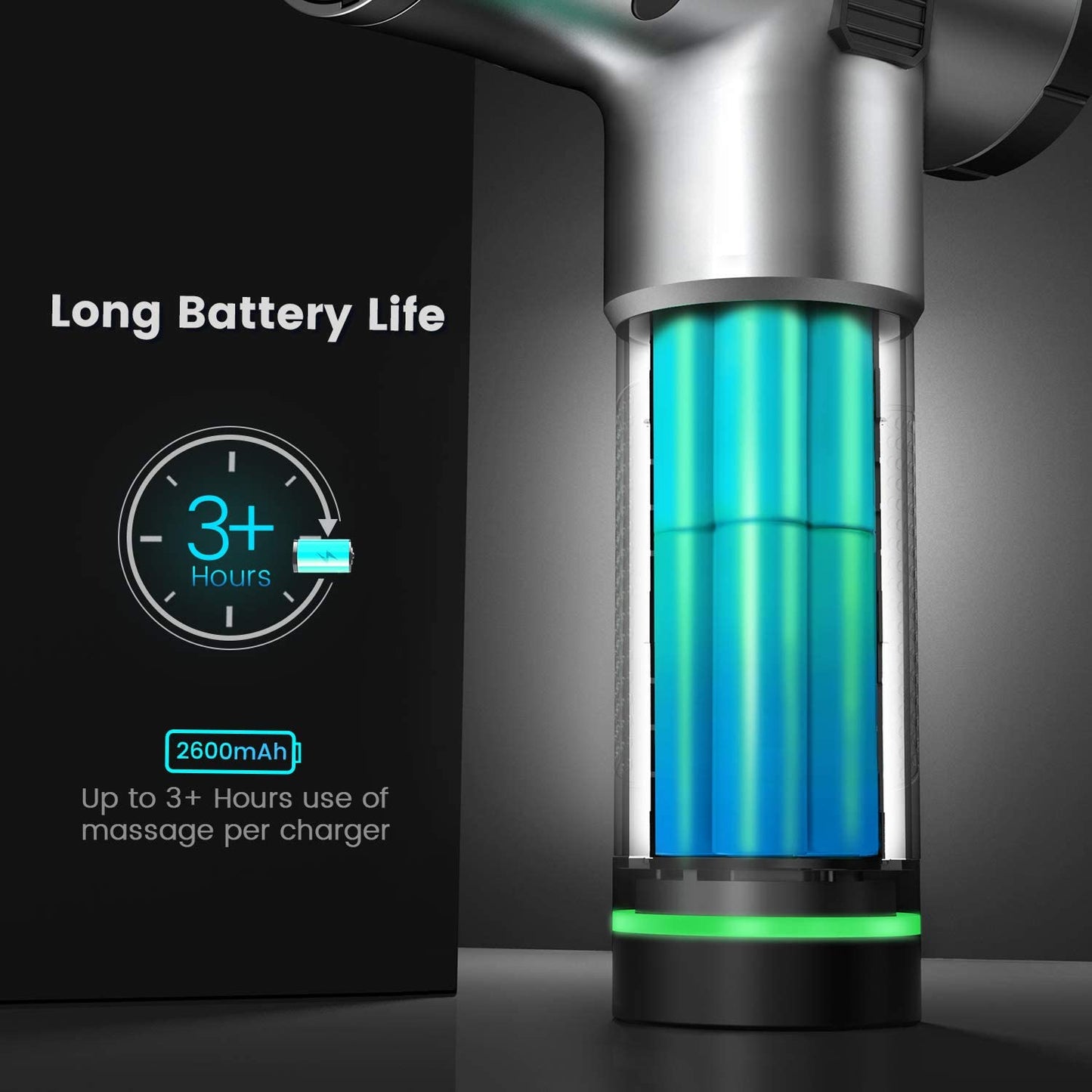 Aigrous A9 Massage Gun Deep Tissue Percussion Muscle Massager For Pain Relief Silver 1 Count