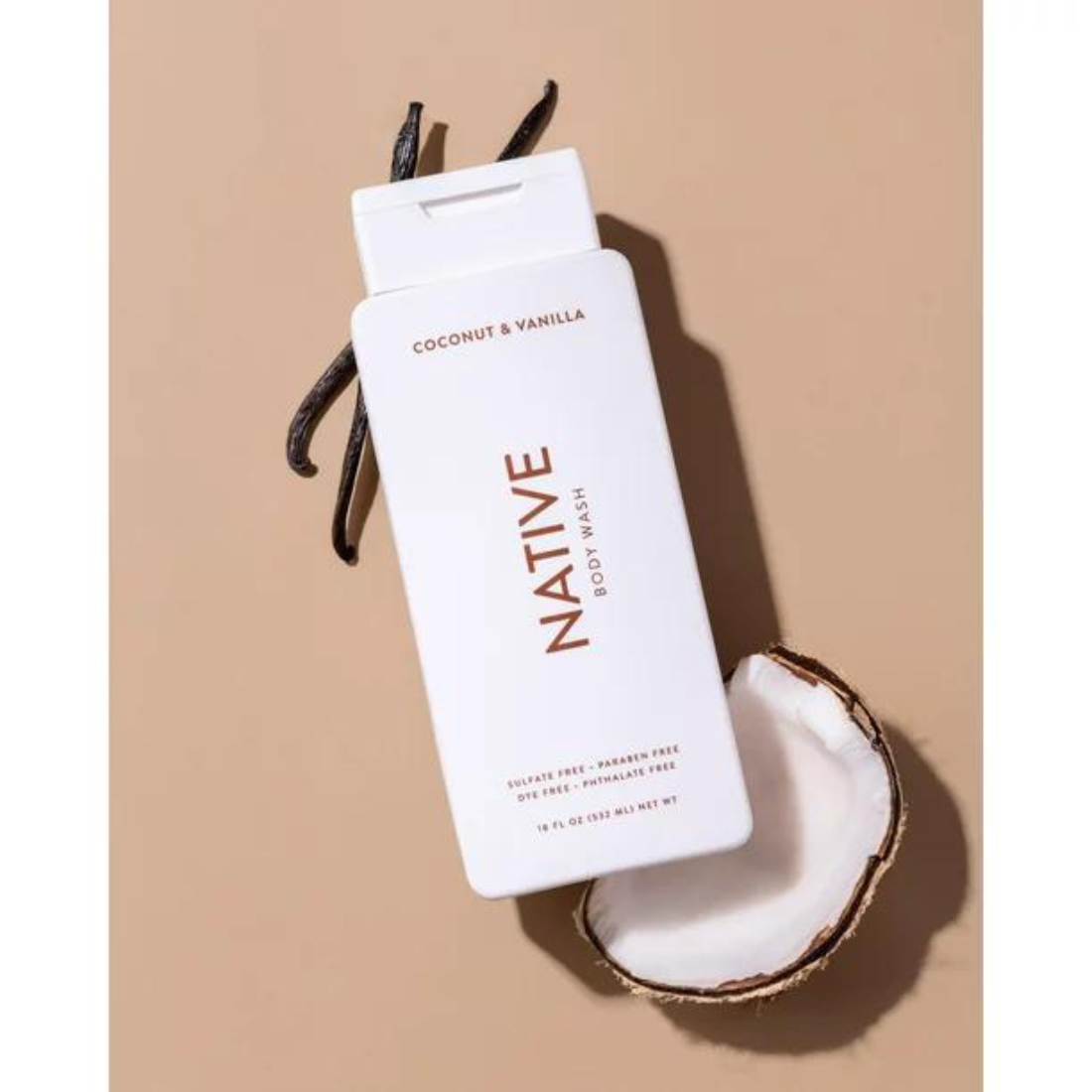Native Body Wash Coconut & Vanilla 18 Fl Oz (532 ml)