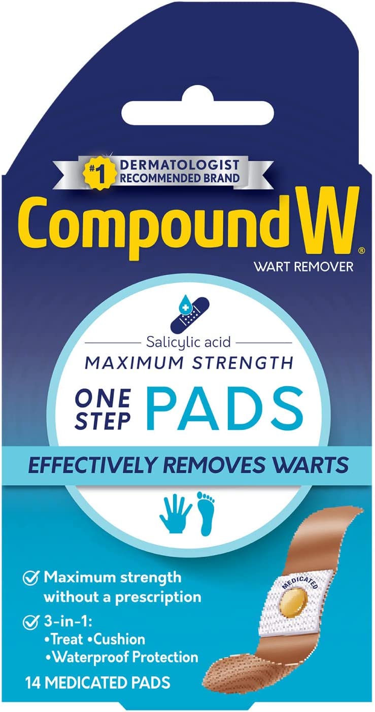 Compound W One Step Pads Wart remover (14 Medicated Pads) PACKAGING MAY VARY