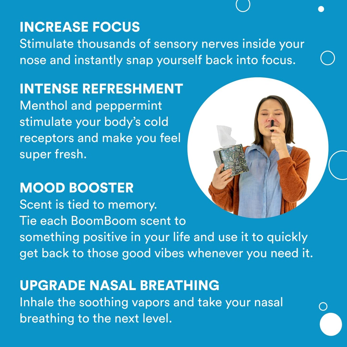 BoomBoom Aromatherapy Nasal Inhaler, 3 Pack, Variety (Mint, Wintermint, Tropical)