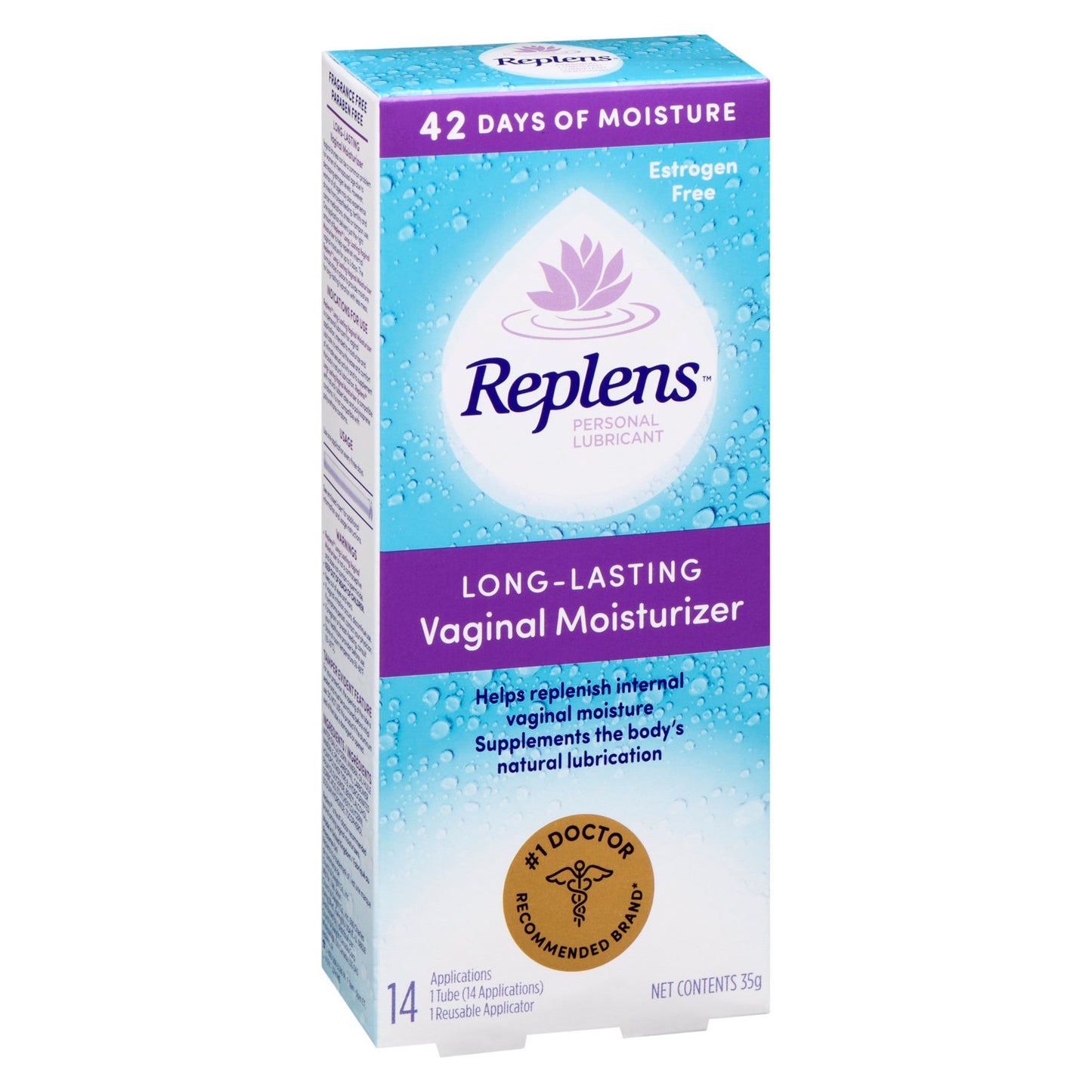 Replens Long Lasting Vaginal Moisturizer 14 ct with Reusable Applicator 35 g PACKAGING MAY VARY