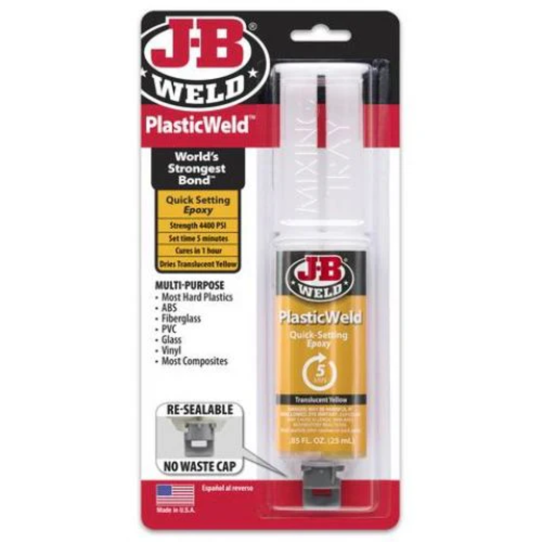 JB Weld PlasticWeld Syringe Quick Setting Epoxy, 0.85 fl.oz / 25ml (50132)