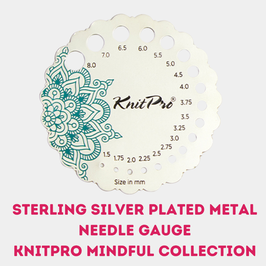 KnitPro The Mindful Collection Sterling Silver Plated Metal Needle Gauge (36631)