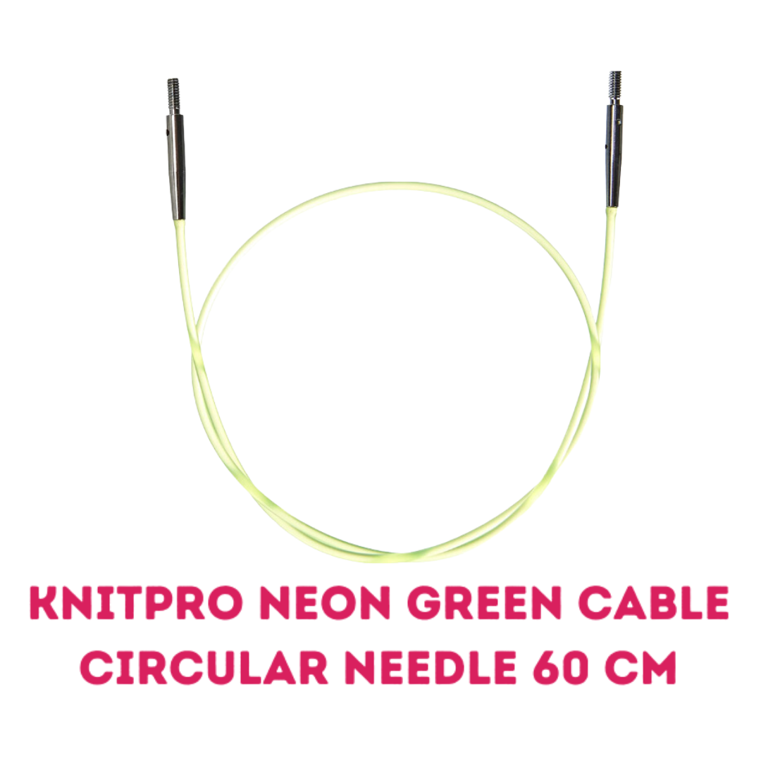 KnitPro Neon Green Cable Circular Needle 60 cm (10633)
