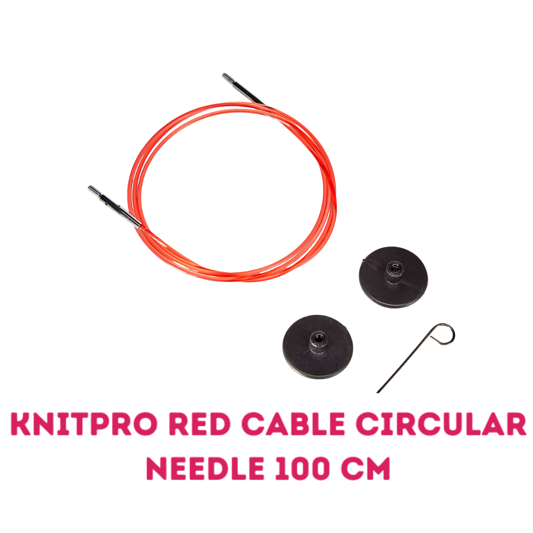 KnitPro Red Cable Circular Needle 100 cm (10635)