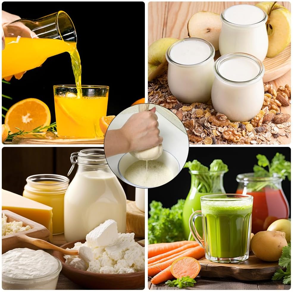 Scengclos Nut Milk Bag 100% Unbleached Cheesecloth Bag, 2 Pack 12"x12"