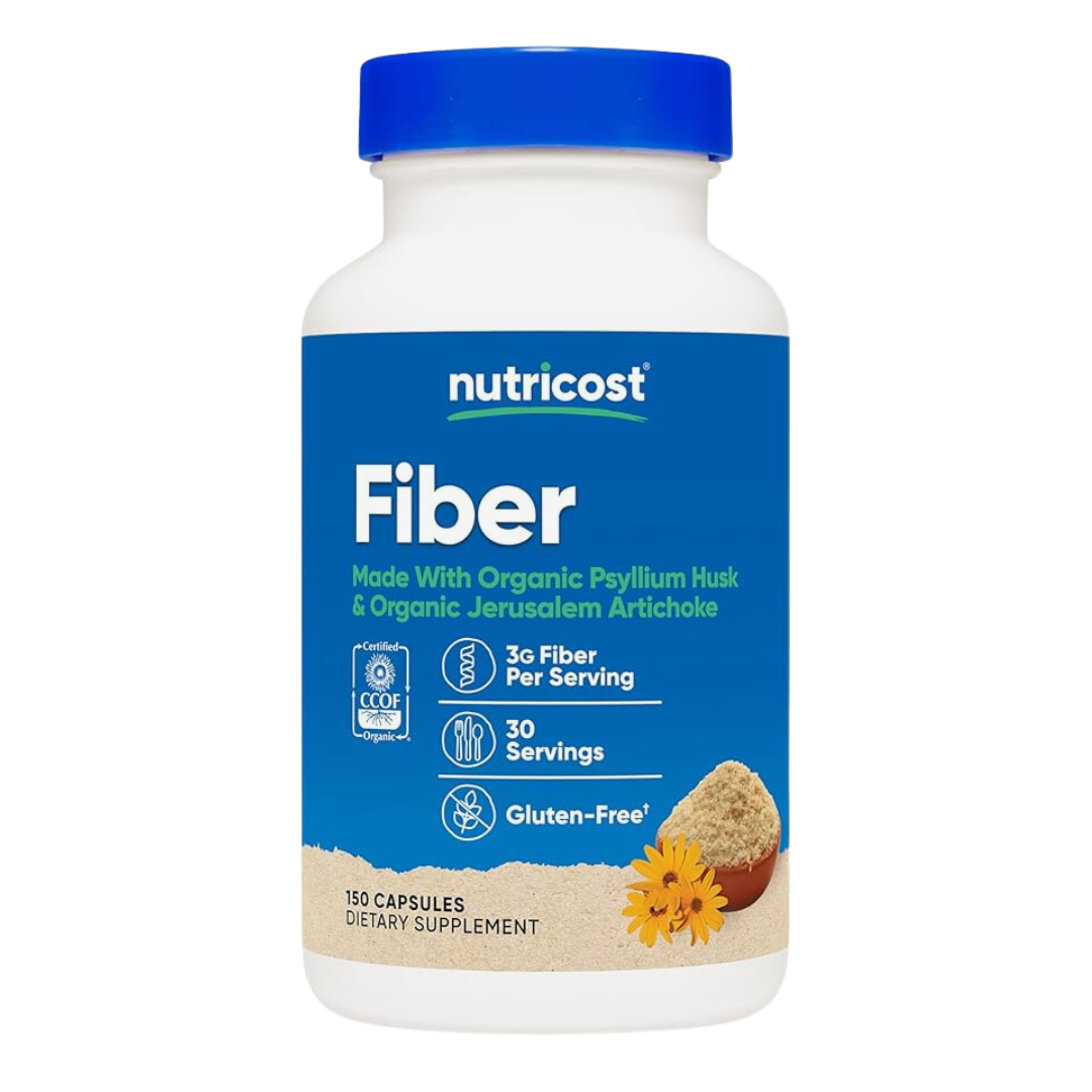 Nutricost Fiber Made With Organic Psyllium Husk & Organic Jerusalem Artichoke 3g, 150 Capsules