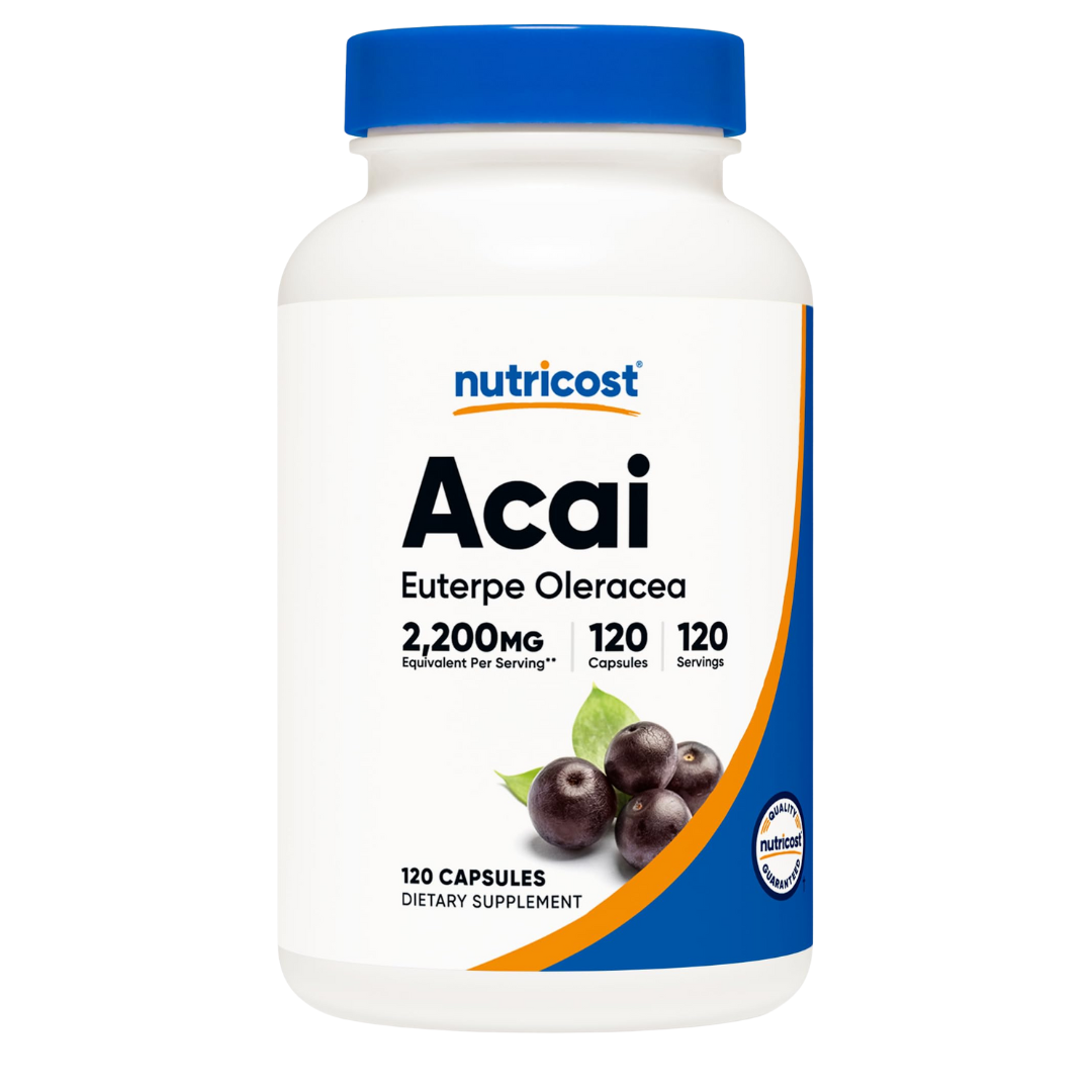 Nutricost Acai Euterpe Oleracea 2,200mg Per Serving, 120 Vegetarian Capsules