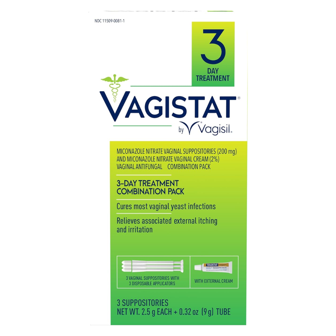 Vagisil Vagistat 3 Day Treatment Combination Pack with External Cream 0.32 Oz / 9g tube