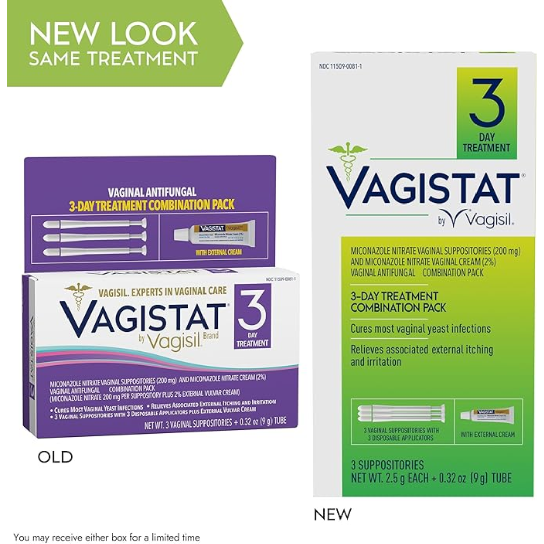 Vagisil Vagistat 3 Day Treatment Combination Pack with External Cream 0.32 Oz / 9g tube