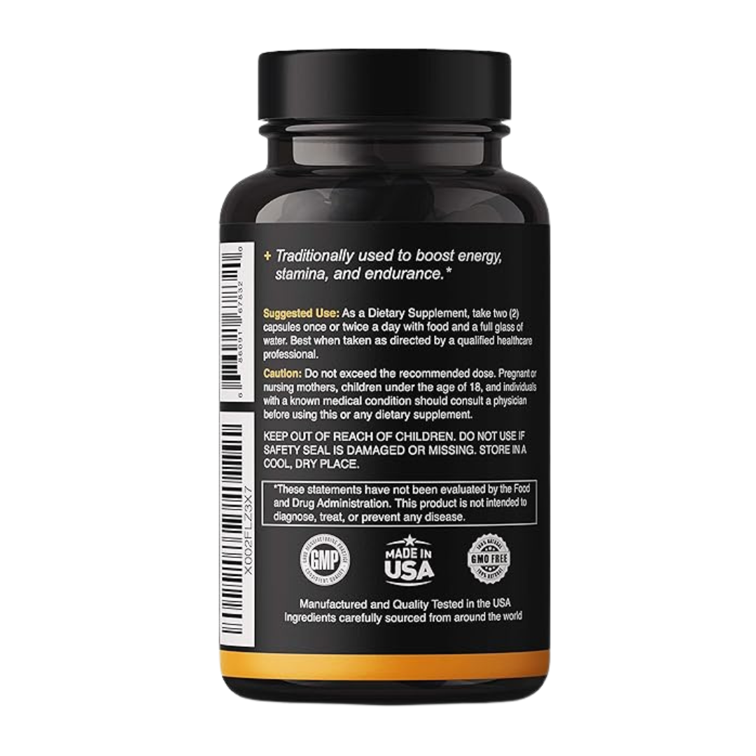 Natgrown Organic Maca Root 1500 mg with Black + Red + Yellow Peruvian Maca Root 120 Veggie Capsules