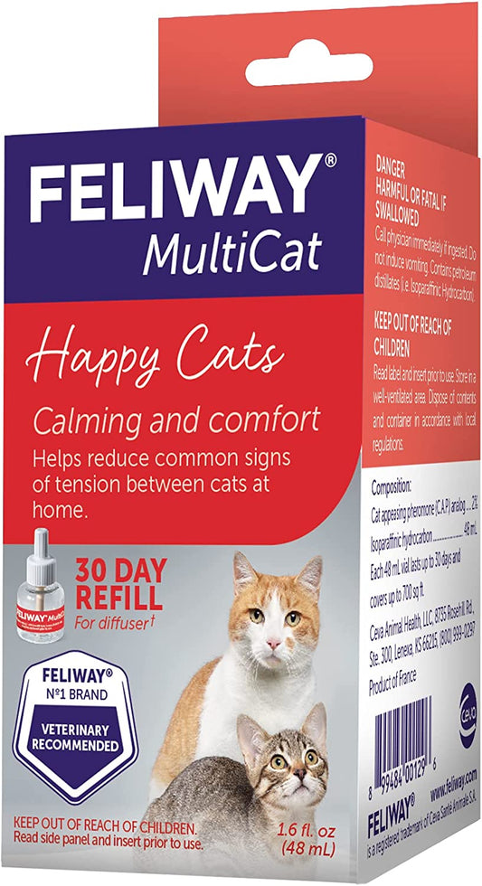 Feliway MultiCat Happy Cats Calming And Comfort 30 Day Refill For Diffuser No Box 48ml