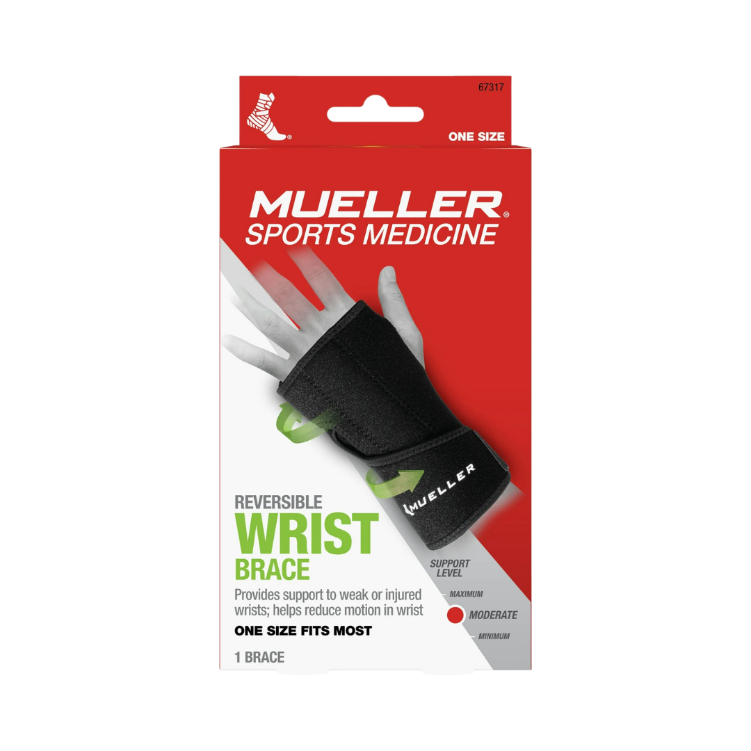 Mueller Sports Reversible Wrist Brace One Size Fits Most, 3 in 1 Moderate, 1 Brace