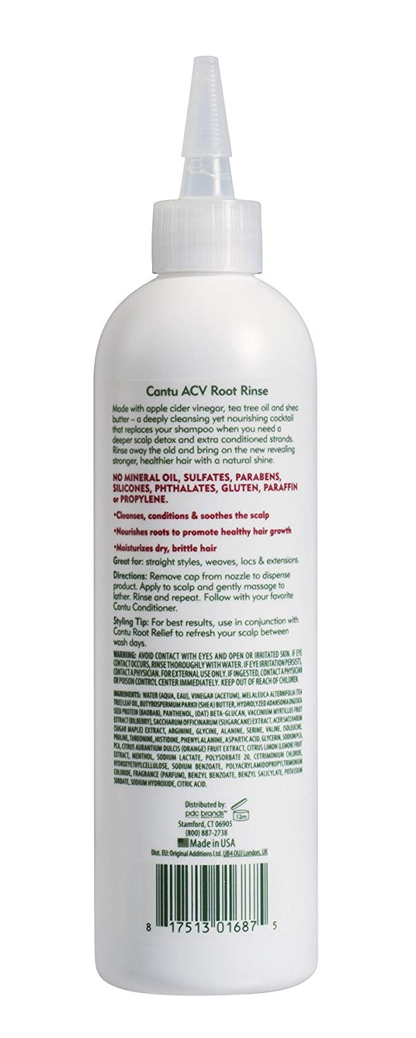 Cantu Shea Butter Refresh Root Rinse with Apple Cider Vinegar and Tea Tree Oil, 12 fl oz