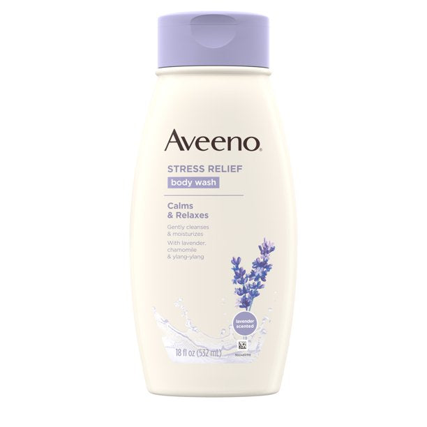 Aveeno Active Naturals Stress Relief Body Wash with Lavender Chamomile + Ylang-Ylang 12 oz