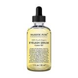 Majestic Pure Castor Oil for Eyelashes Growth Serum, Pure and Organic & Set of Mascara Brush and Eyeliner Applicator