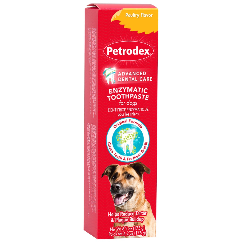 Petrodex Enzymatic Toothpaste for Dogs, Helps Reduce Tartar & Plaque Buildup, Poultry Flavor, 175 g