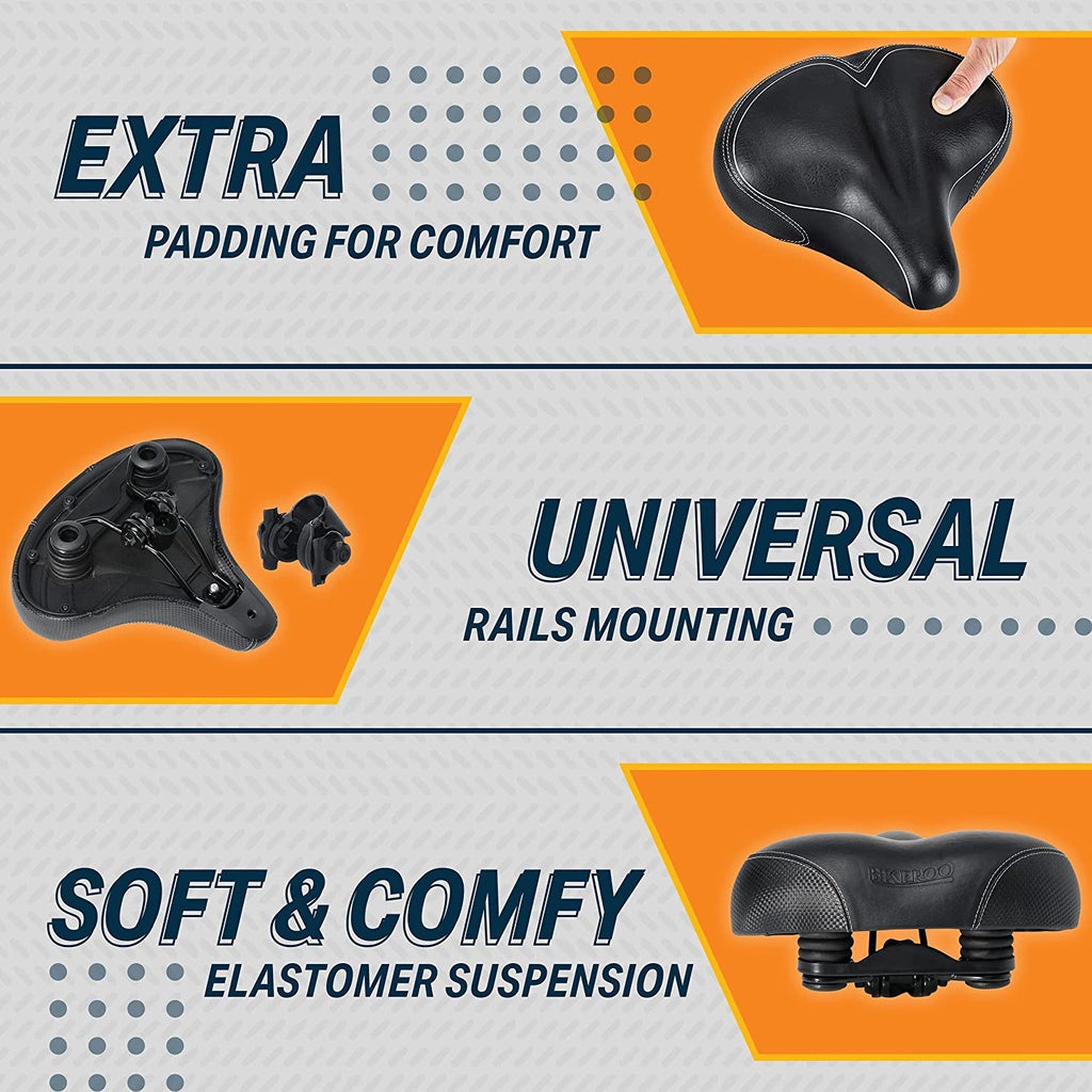 Bikeroo Comfortable Oversize Bike Saddle Replacement For Peloton Bike Or Exercise Road Bikes 1 Count