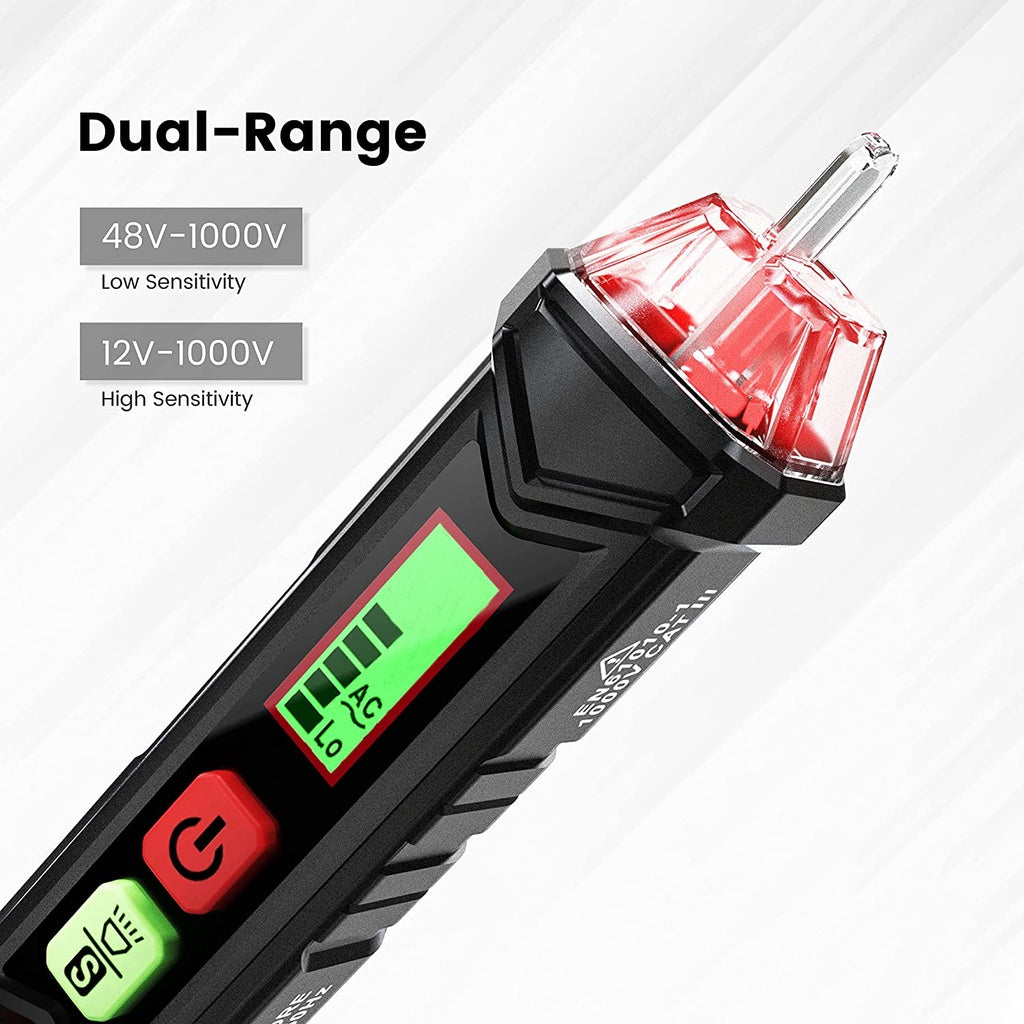 Kaiweets Non-Contact AC Voltage Detector, Buzzer Alarm, Wire Breakpoint Finder NCVT-2