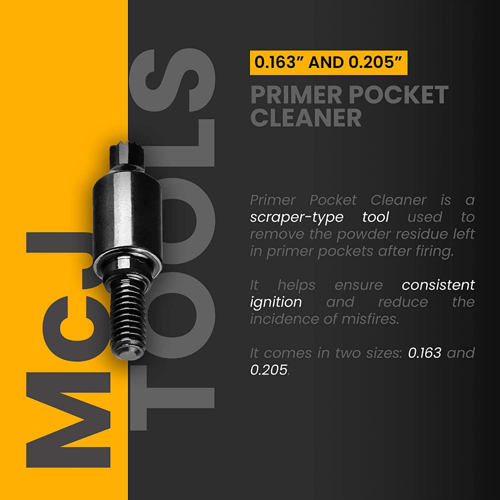 MCJ Tools Reloading Primer Pocket Tools Cleaners Reamers 8-32 Threads Adapters - Large/Small