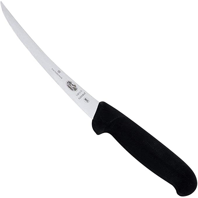 Victorinox Fibrox Pro 6-inch Curved Boning Knife with Flexible Blade, Black-5.6613.15