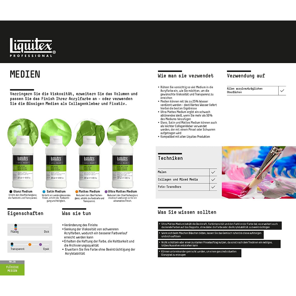 Liquitex Professional Acrylic Mediums Create A Matte Finish 8 Fl.oz