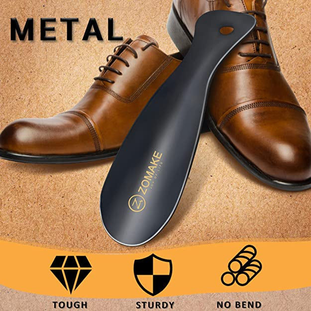 Metal Shoe Horn Stainless Steel ShoeHorn 7.5 Inches - Portable for Travel Use